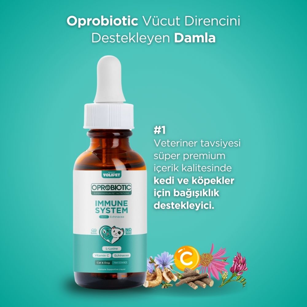 Oprobiotic Kedi ve Köpekler İçin Immune System Bağışıklık Damlası 50ml (KEDİ KÖPEK BAĞIŞIKLIK DESTEKLEYİCİ)